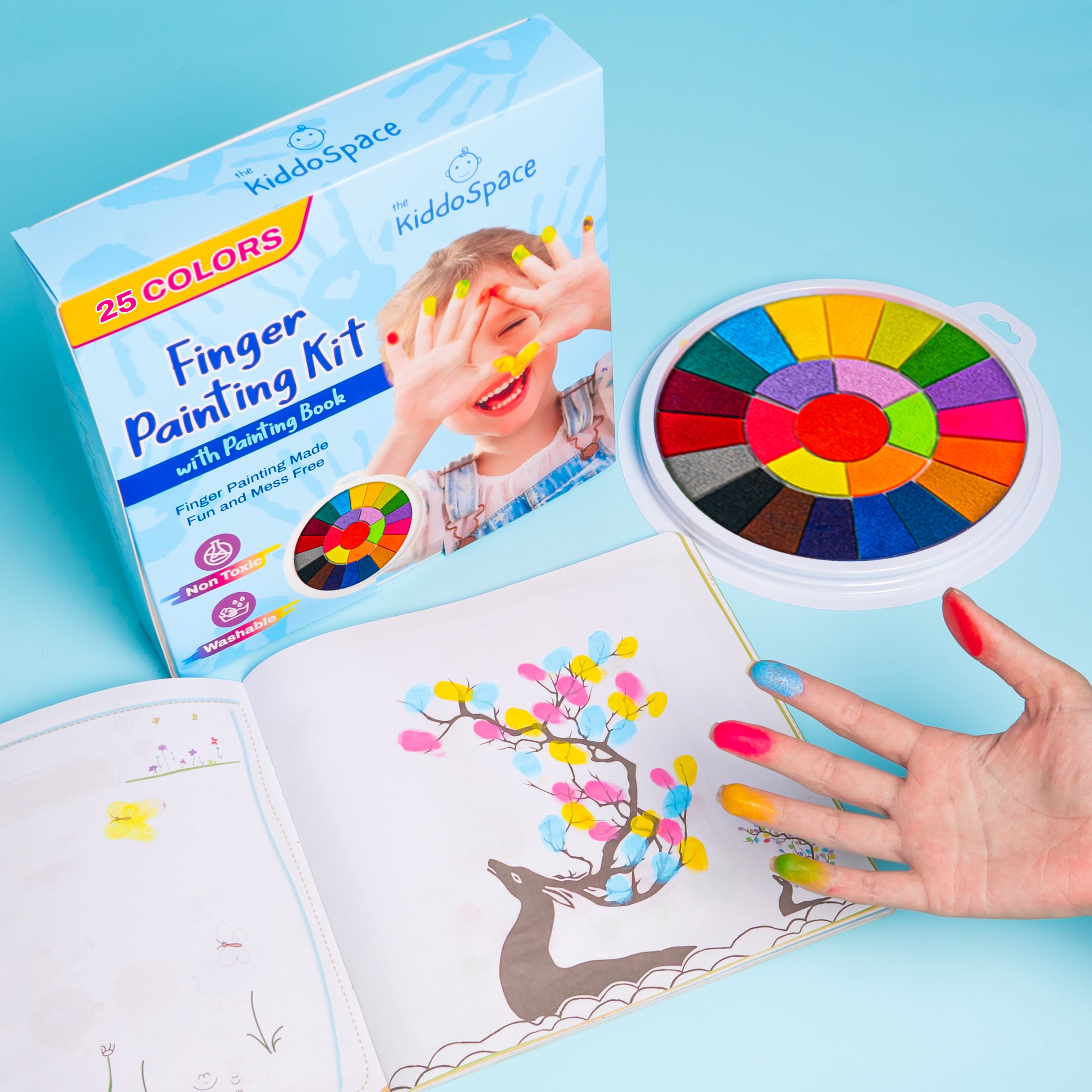 Kiddospace’s Finger Painting Kit - Let your child express their creativity mess-free