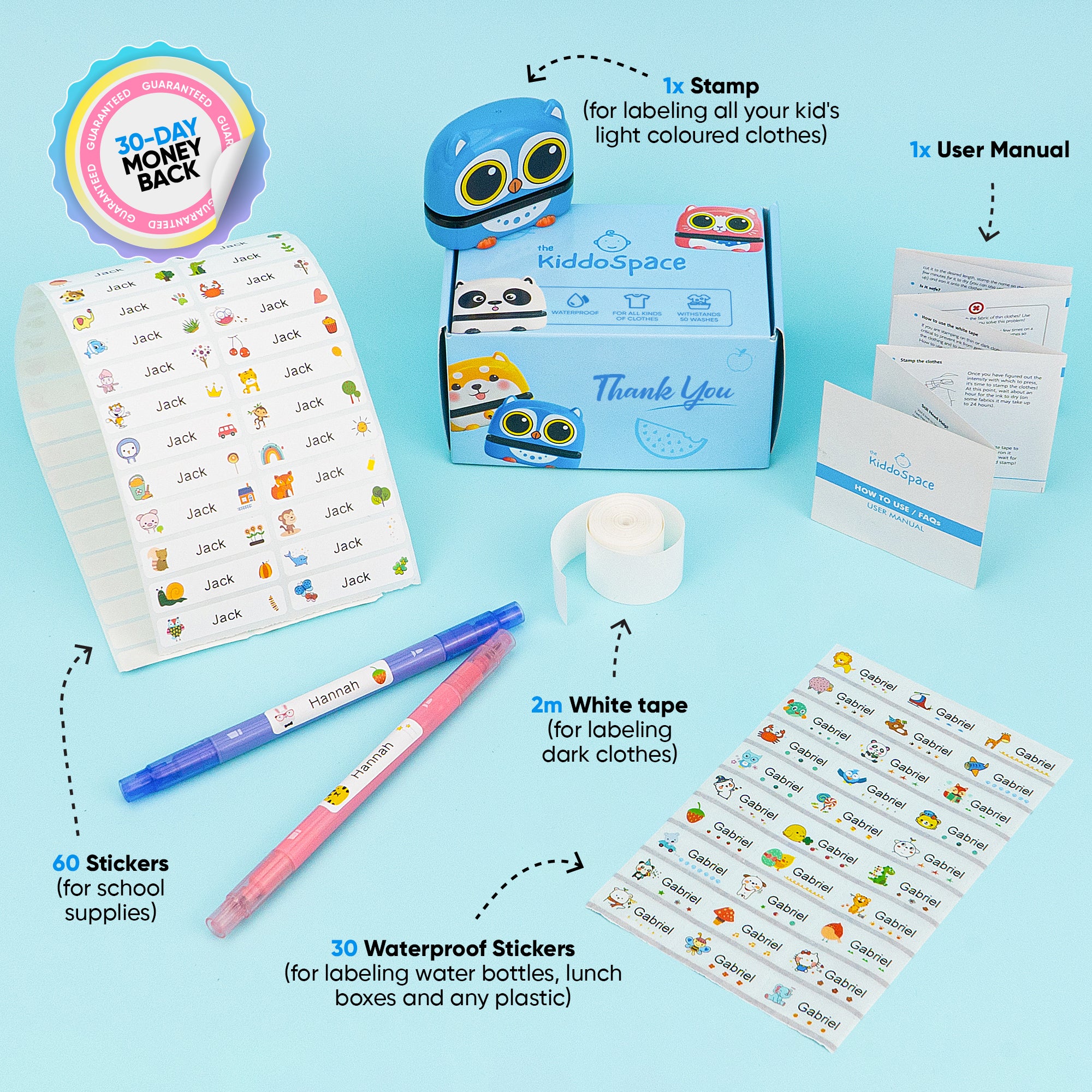 TheKiddoSpace ZA  Name Stamps for Clothes, Organizers & Toys